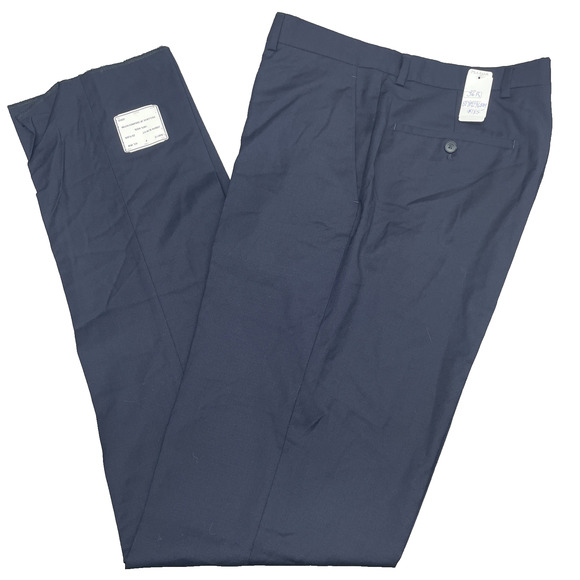 Jos. A. Bank Other - Joseph Jos A Bank Mens 36Wx38L Slim Fit Wool Navy Dress Pants Flat Front No Hem